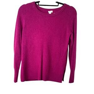 Halogen Purple Womens Crew Neck 100% Cashmere Sweater Sz Large